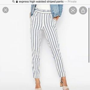 Express high waisted stripped ruffle pants